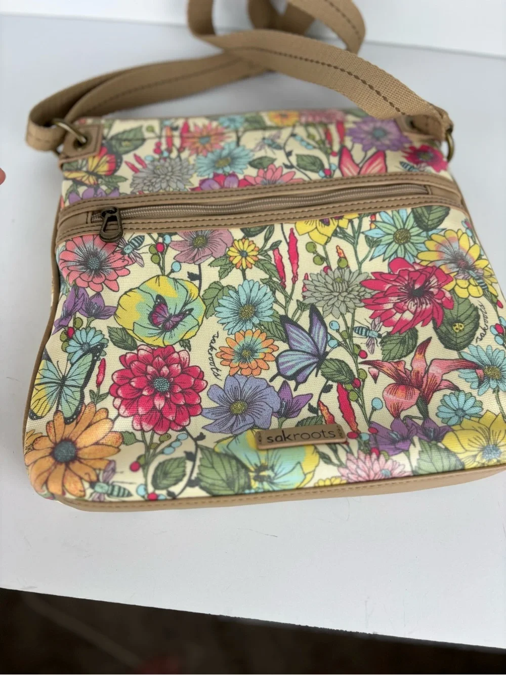 Sakroots Crossbody Bag-Colorful Floral Print-EUC